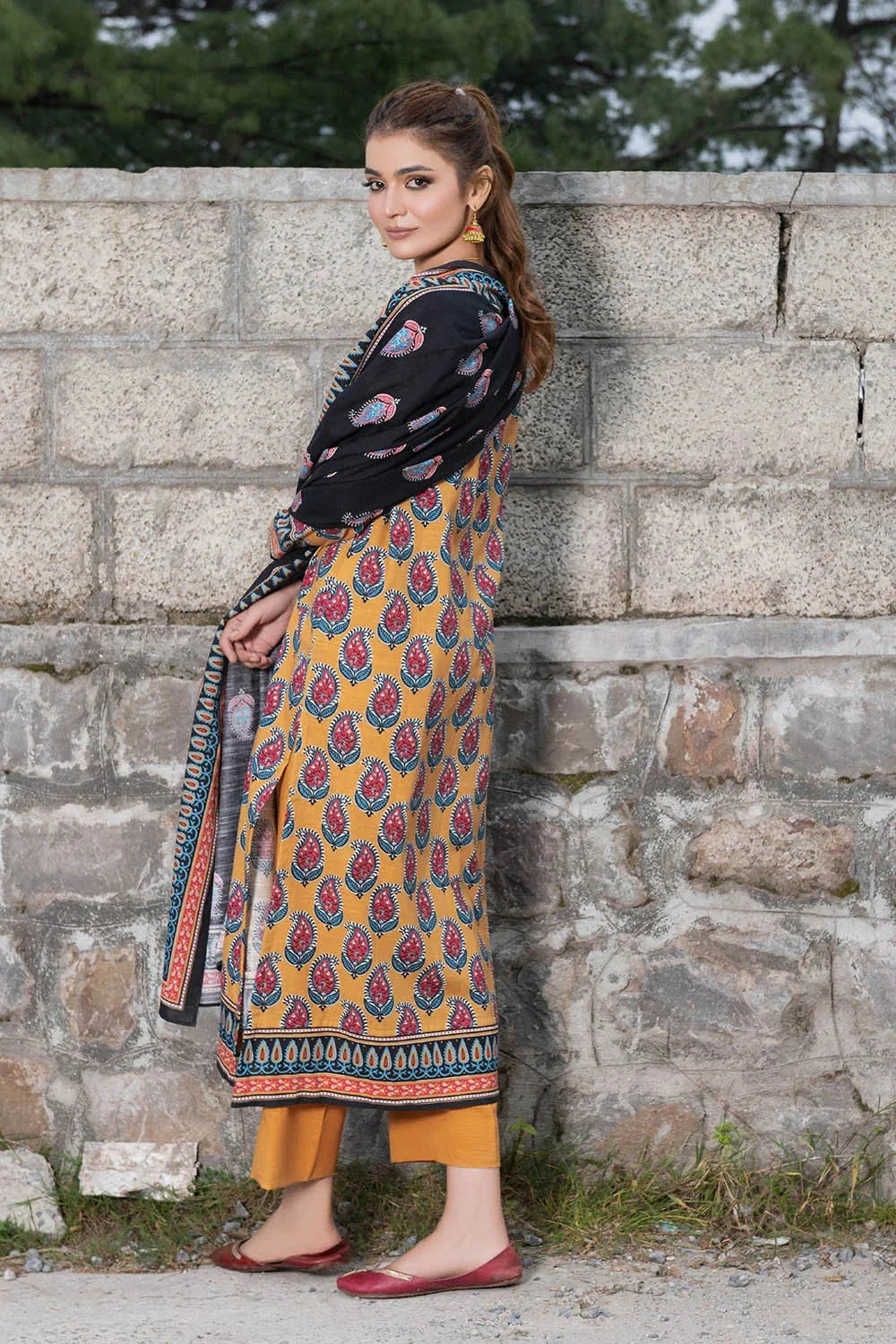 3PC Printed Unstitched Khaddar Suit KKH-3560 Printed KHAS STORES 