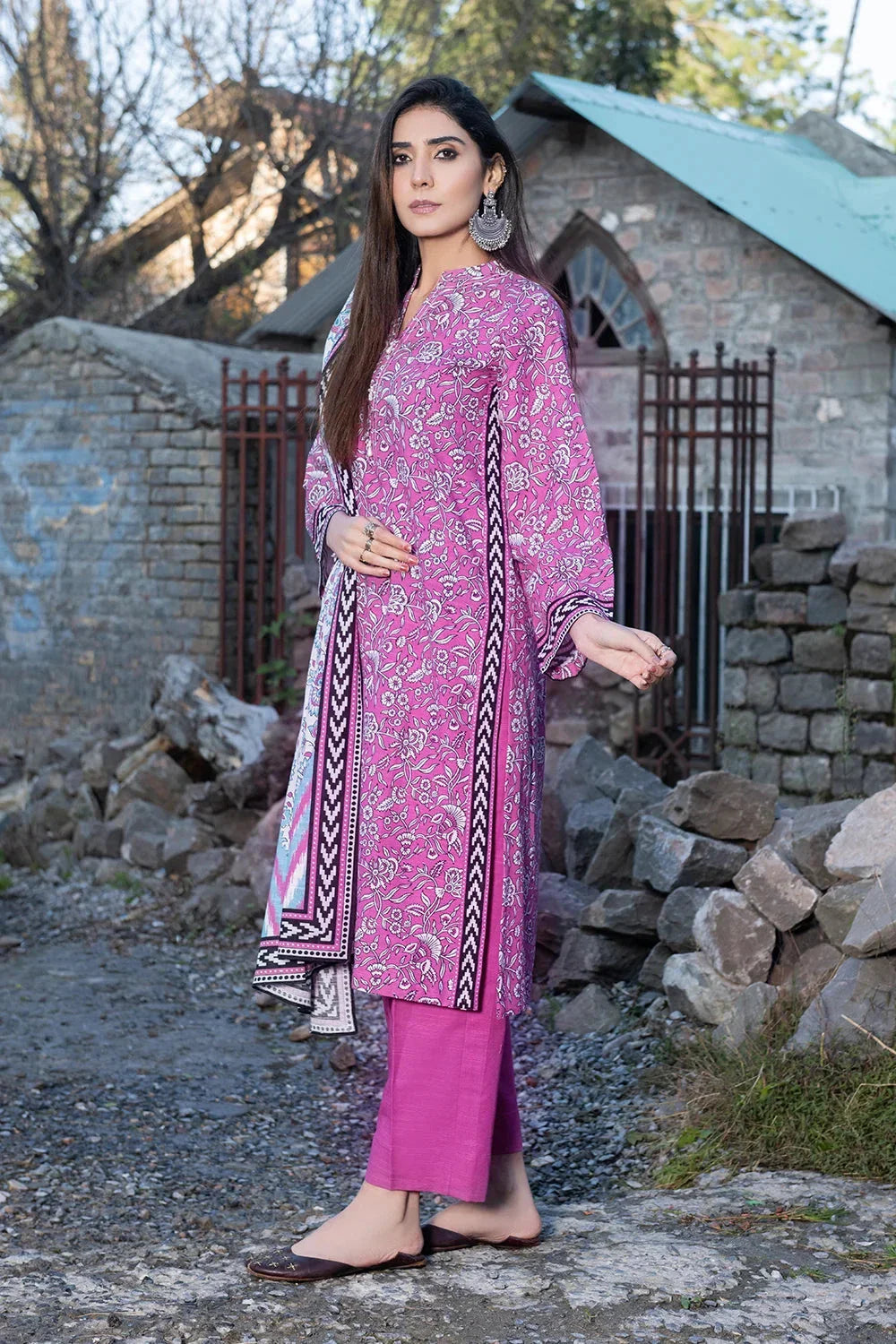 3PC Printed Unstitched Khaddar Suit KKH-3561 Printed KHAS STORES 