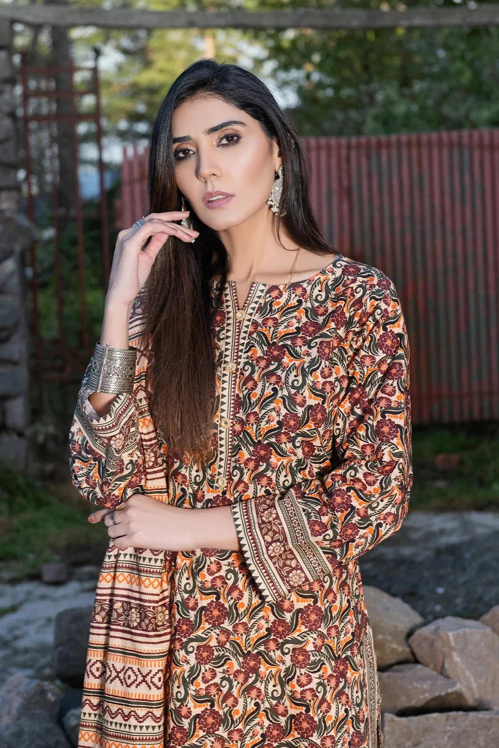 3PC Printed Unstitched Khaddar Suit KKH-3562 Printed KHAS STORES 