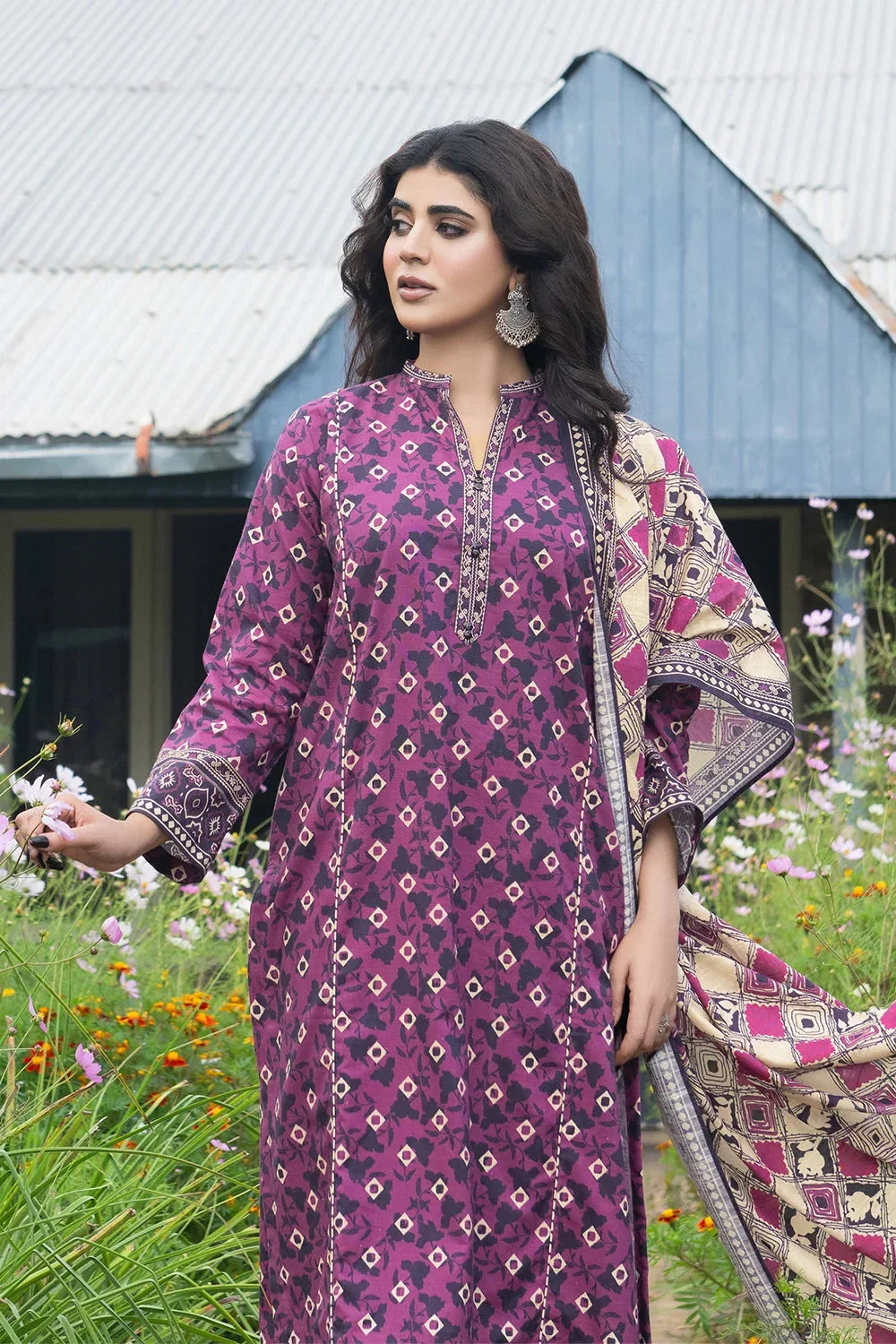 3PC Printed Unstitched Khaddar Suit KKH-3563 Printed KHAS STORES 