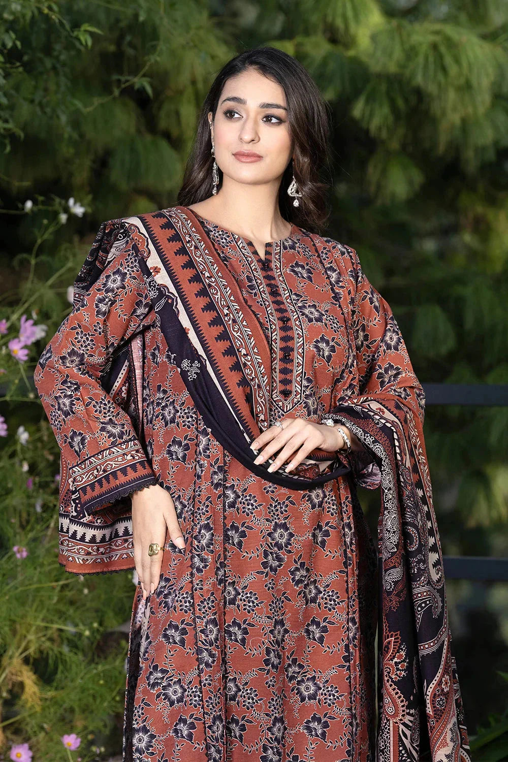 3PC Printed Unstitched Khaddar Suit KKH-3572 Printed KHAS STORES 