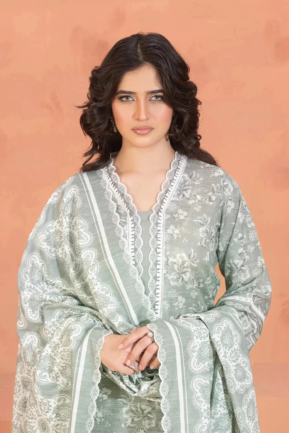 3PC Printed Unstitched Khaddar Suit KKH-3671 Printed KHAS STORES 