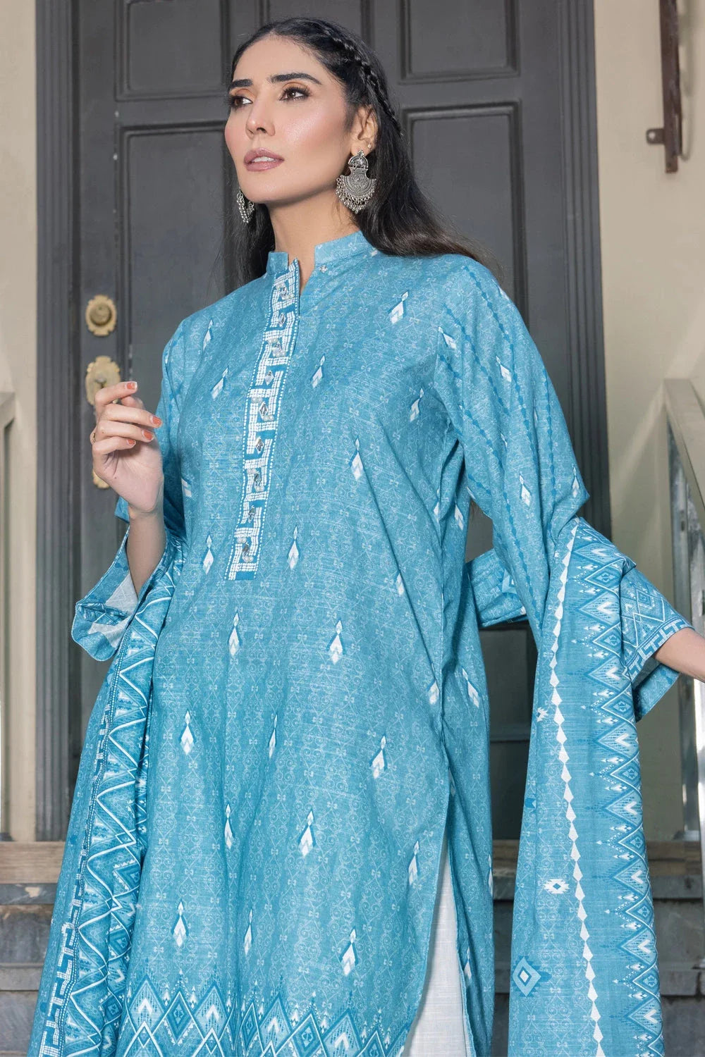 3PC Printed Unstitched Khaddar Suit KKH-3672 Printed KHAS STORES 