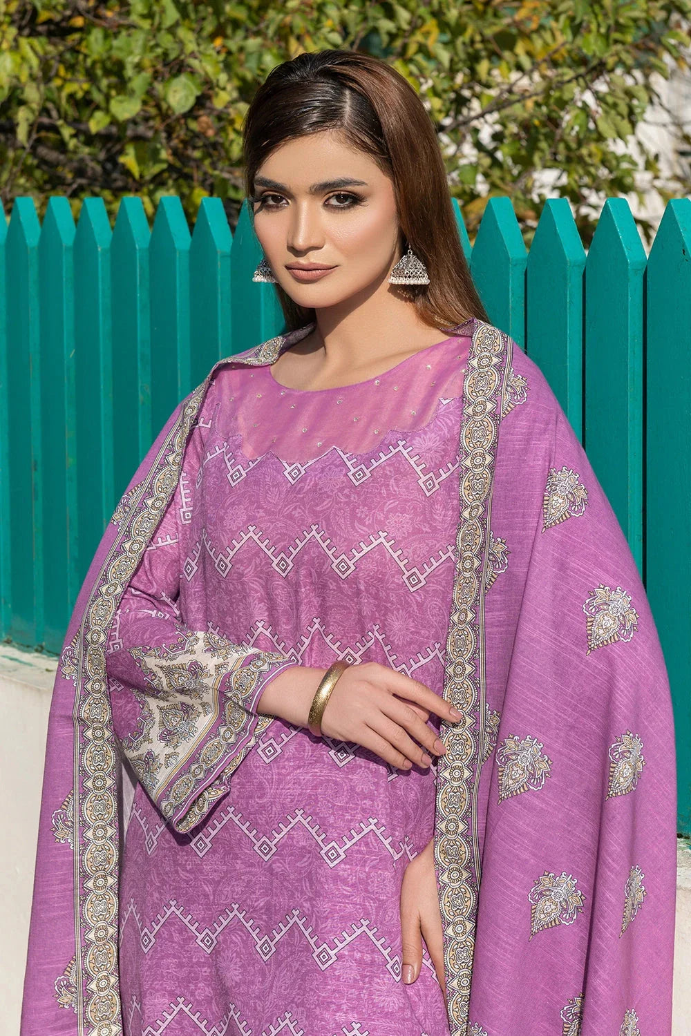 3PC Printed Unstitched Khaddar Suit KKH-3675 Printed KHAS STORES 