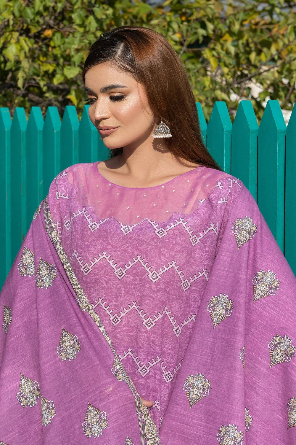 3PC Printed Unstitched Khaddar Suit KKH-3675 Printed KHAS STORES 