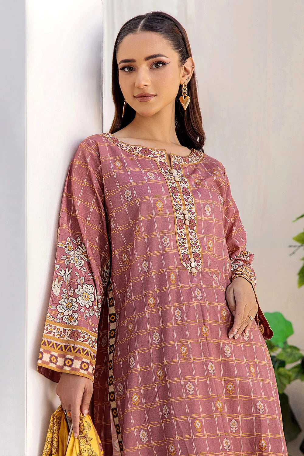 3PC Printed Unstitched Lawn Suit KLA-2408 Printed KHAS STORES 