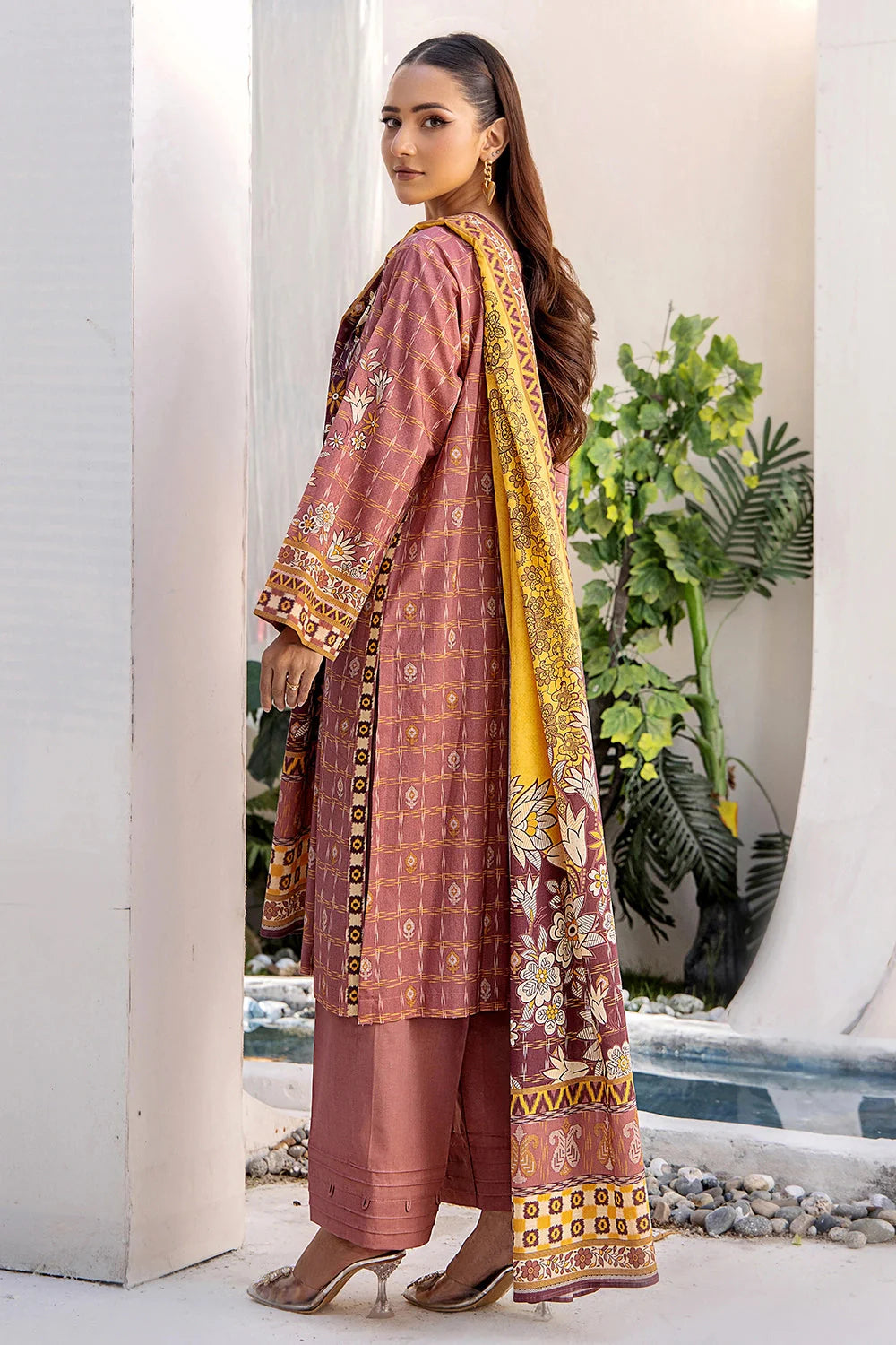 3PC Printed Unstitched Lawn Suit KLA-2408 Printed KHAS STORES 