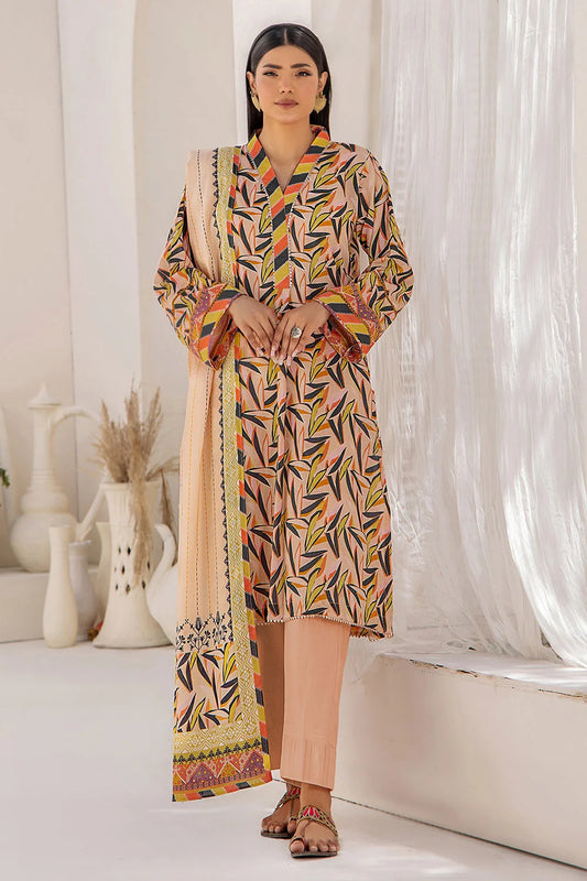 3PC Printed Unstitched Lawn Suit KLA-2409 Printed KHAS STORES 