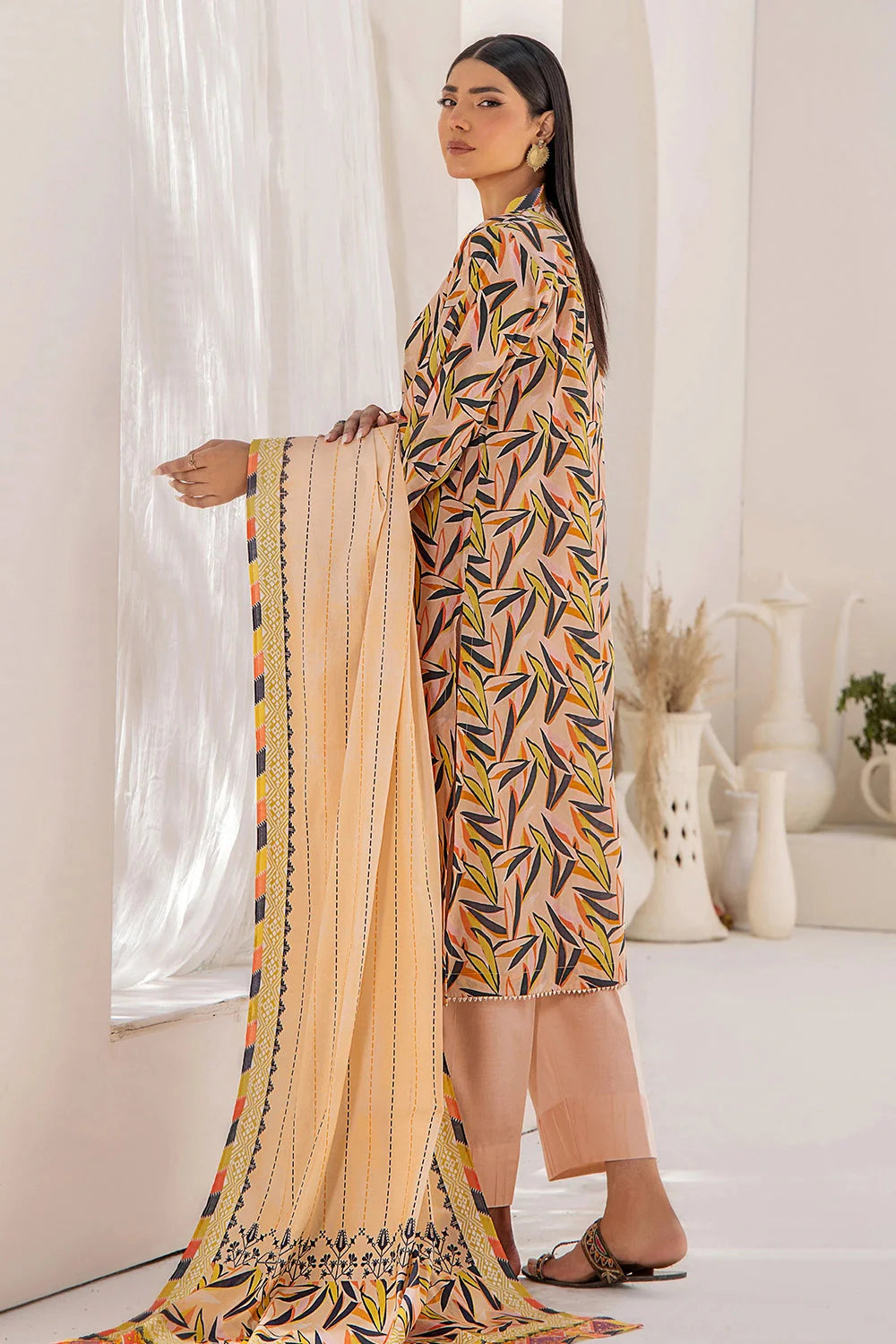 3PC Printed Unstitched Lawn Suit KLA-2409 Printed KHAS STORES 