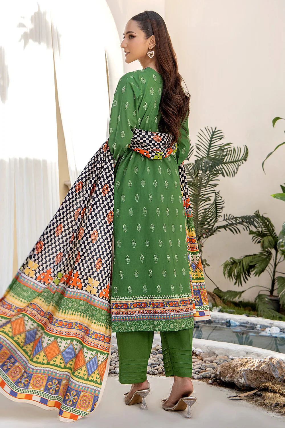 3PC Printed Unstitched Lawn Suit KLA-2412 Printed KHAS STORES 