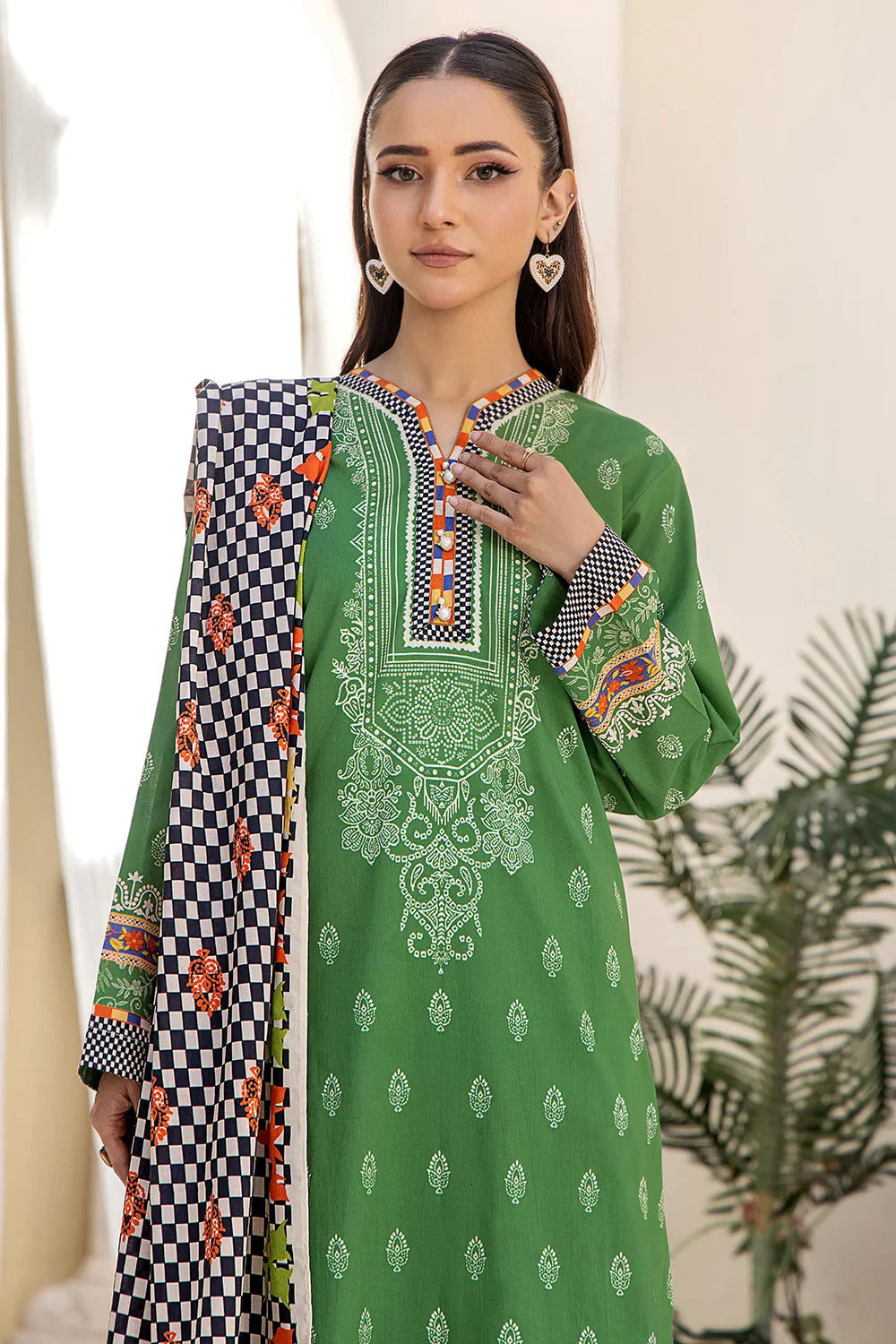 3PC Printed Unstitched Lawn Suit KLA-2412 Printed KHAS STORES 