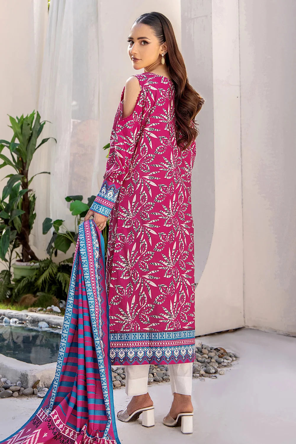 3PC Printed Unstitched Lawn Suit KLA-2413 Printed KHAS STORES 