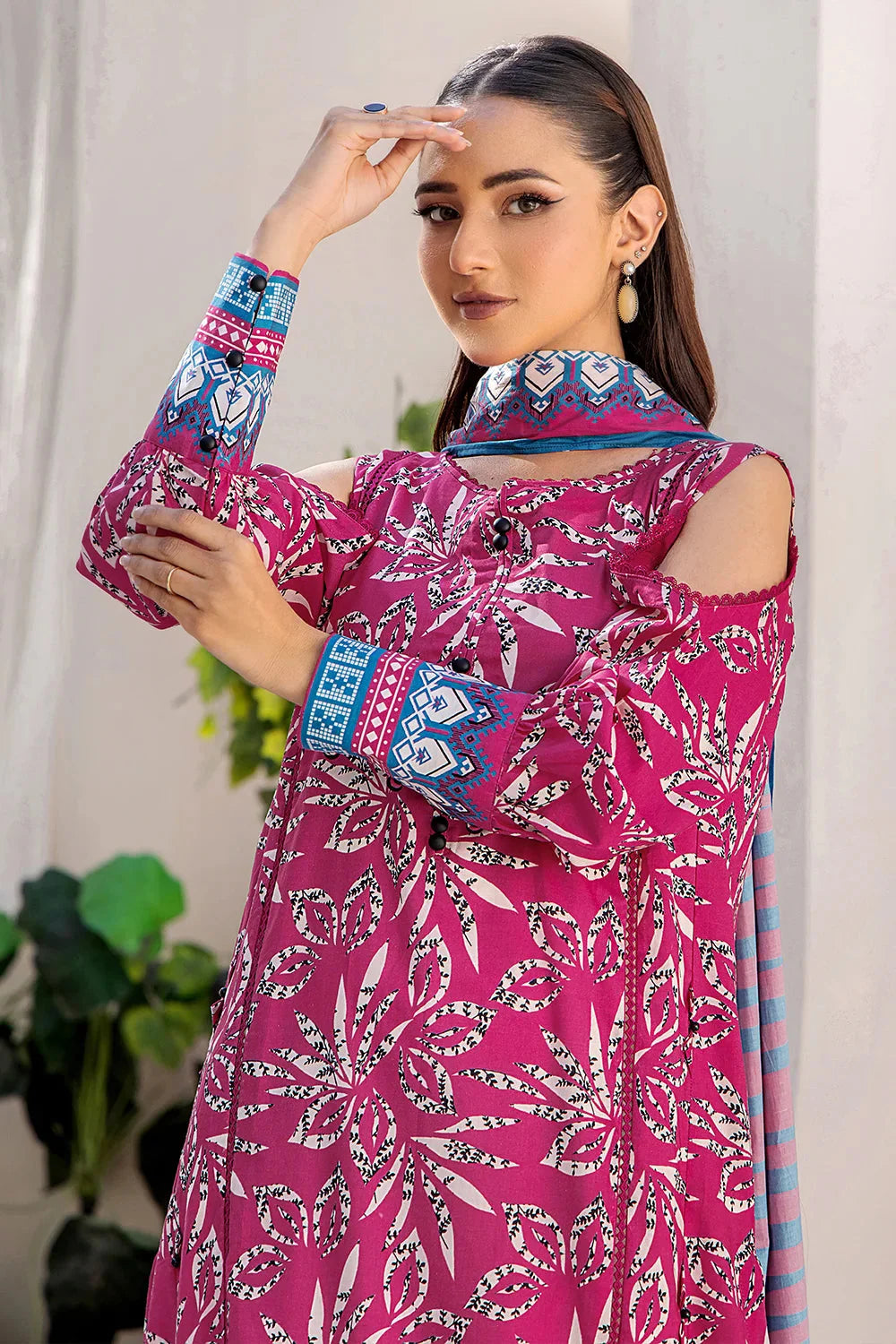 3PC Printed Unstitched Lawn Suit KLA-2413 Printed KHAS STORES 