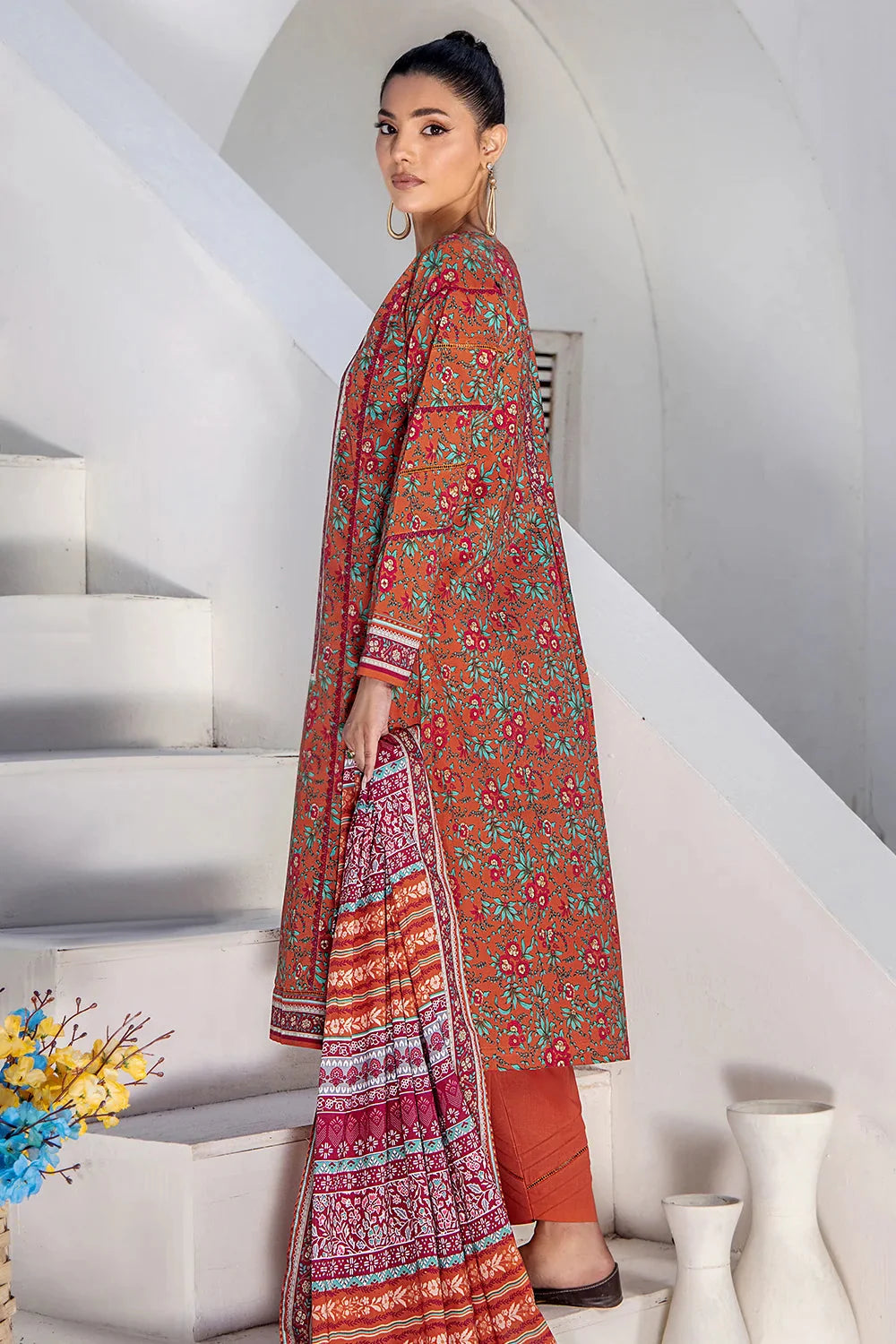 3PC Printed Unstitched Lawn Suit KLA-2416 Printed KHAS STORES 