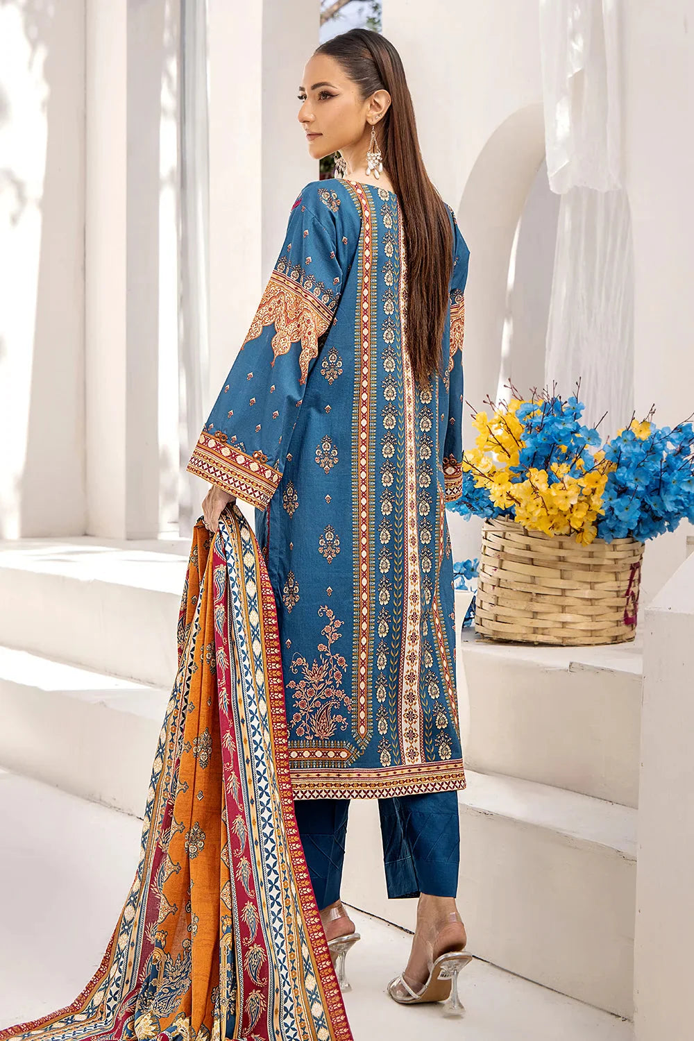 3PC Printed Unstitched Lawn Suit KLA-2418 Printed KHAS STORES 