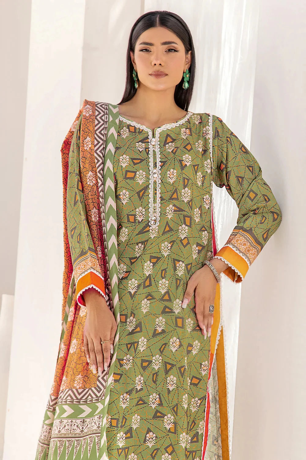 3PC Printed Unstitched Lawn Suit KLA-2420 Printed KHAS STORES 