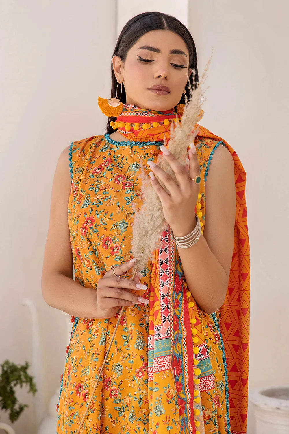 3PC Printed Unstitched Lawn Suit KLA-2421 Printed KHAS STORES 