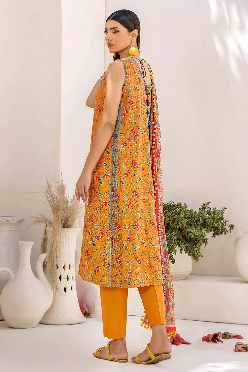 3PC Printed Unstitched Lawn Suit KLA-2421 Printed KHAS STORES 