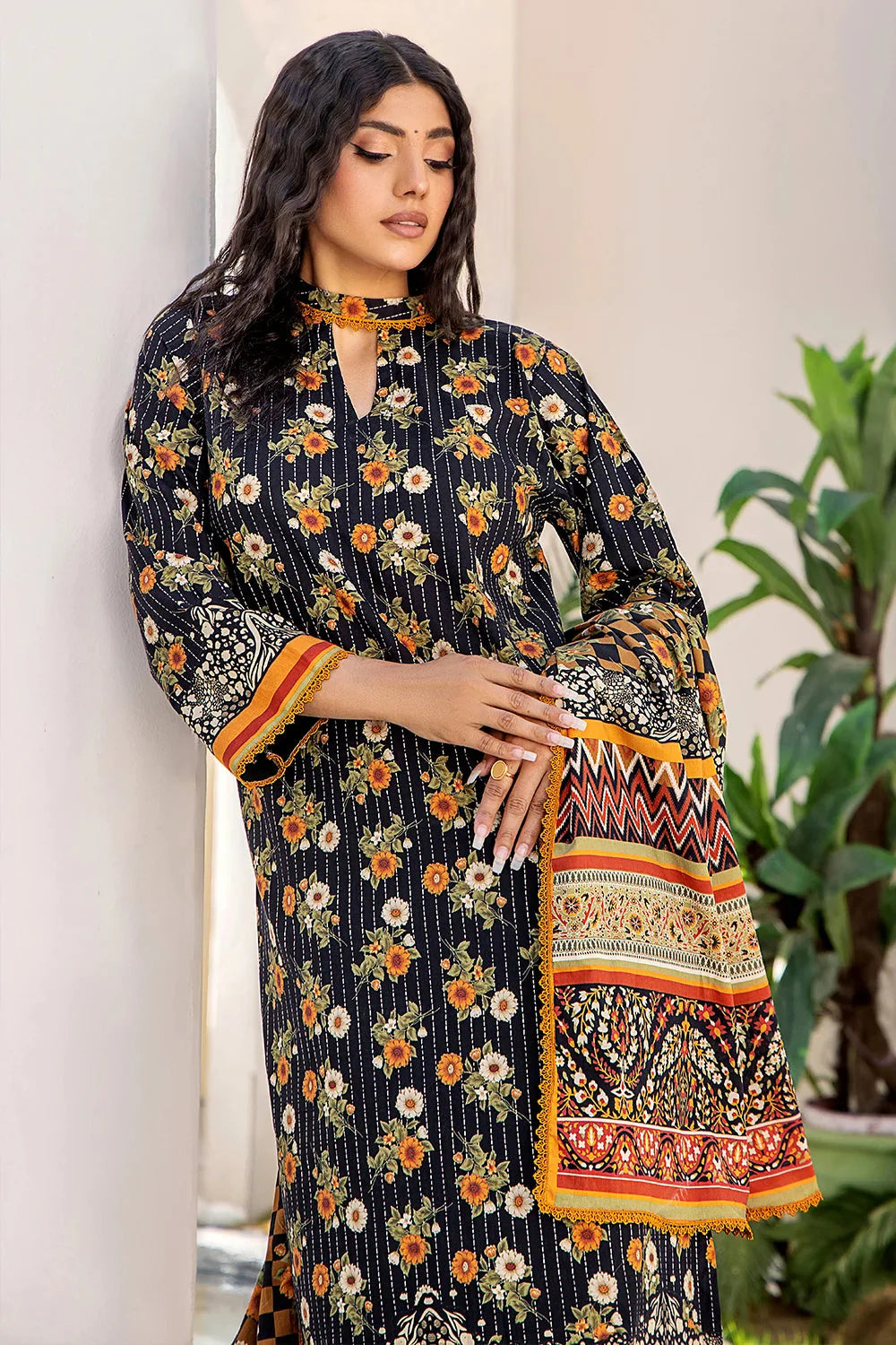 3PC Printed Unstitched Lawn Suit KLA-2426 Printed KHAS STORES 