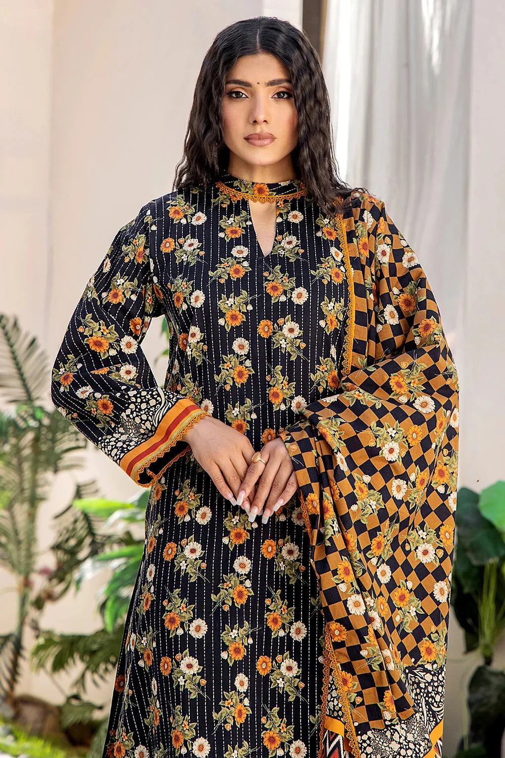 3PC Printed Unstitched Lawn Suit KLA-2426 Printed KHAS STORES 