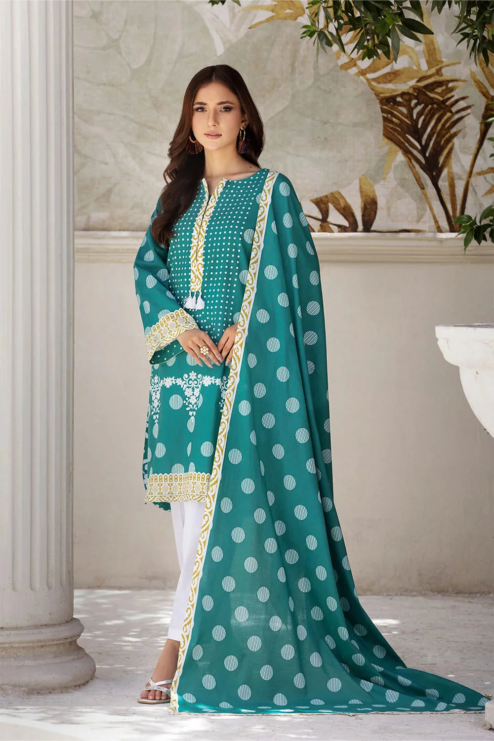 3PC Printed Unstitched Lawn Suit KLA-2685 Printed KHAS STORES 