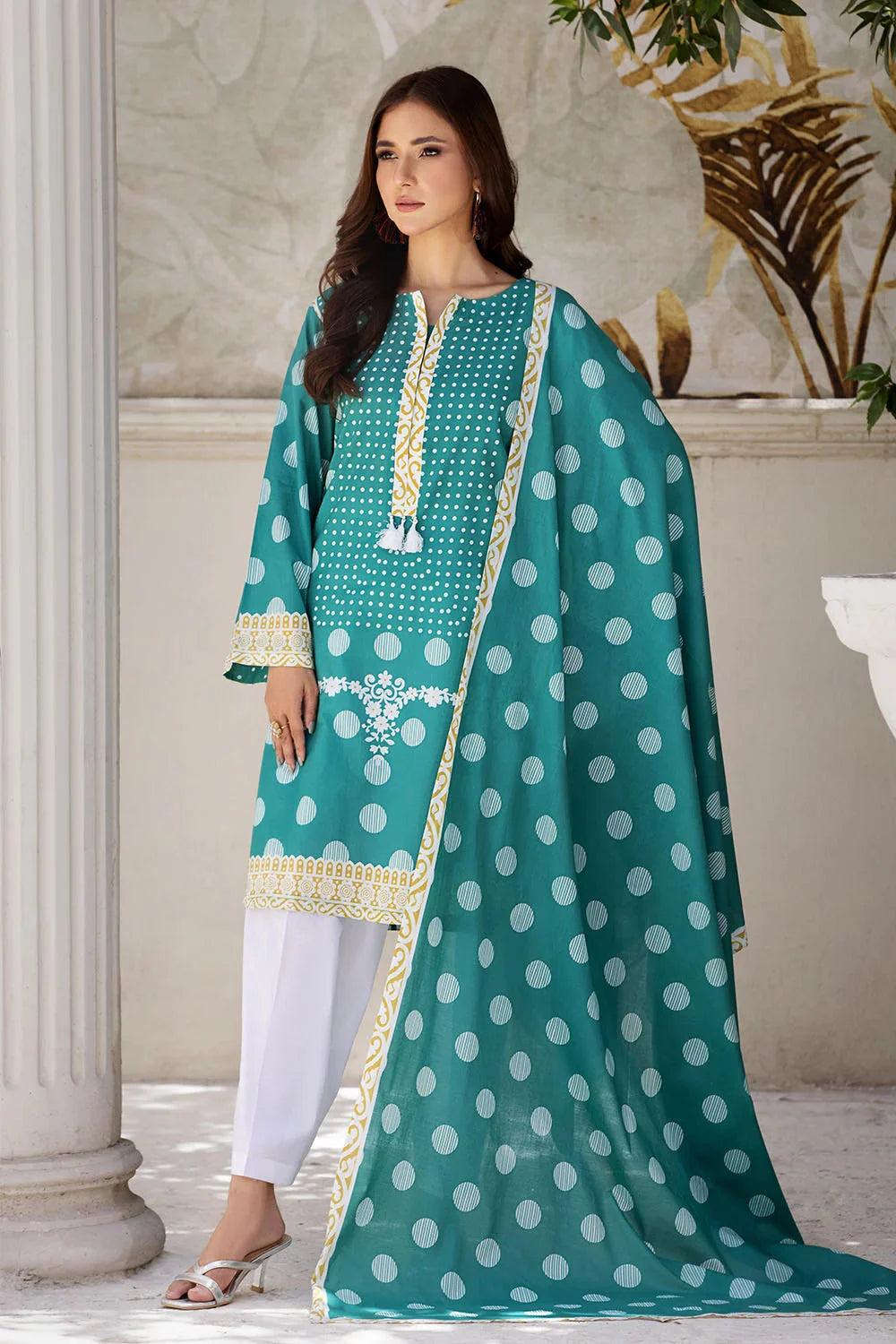3PC Printed Unstitched Lawn Suit KLA-2685 Printed KHAS STORES 