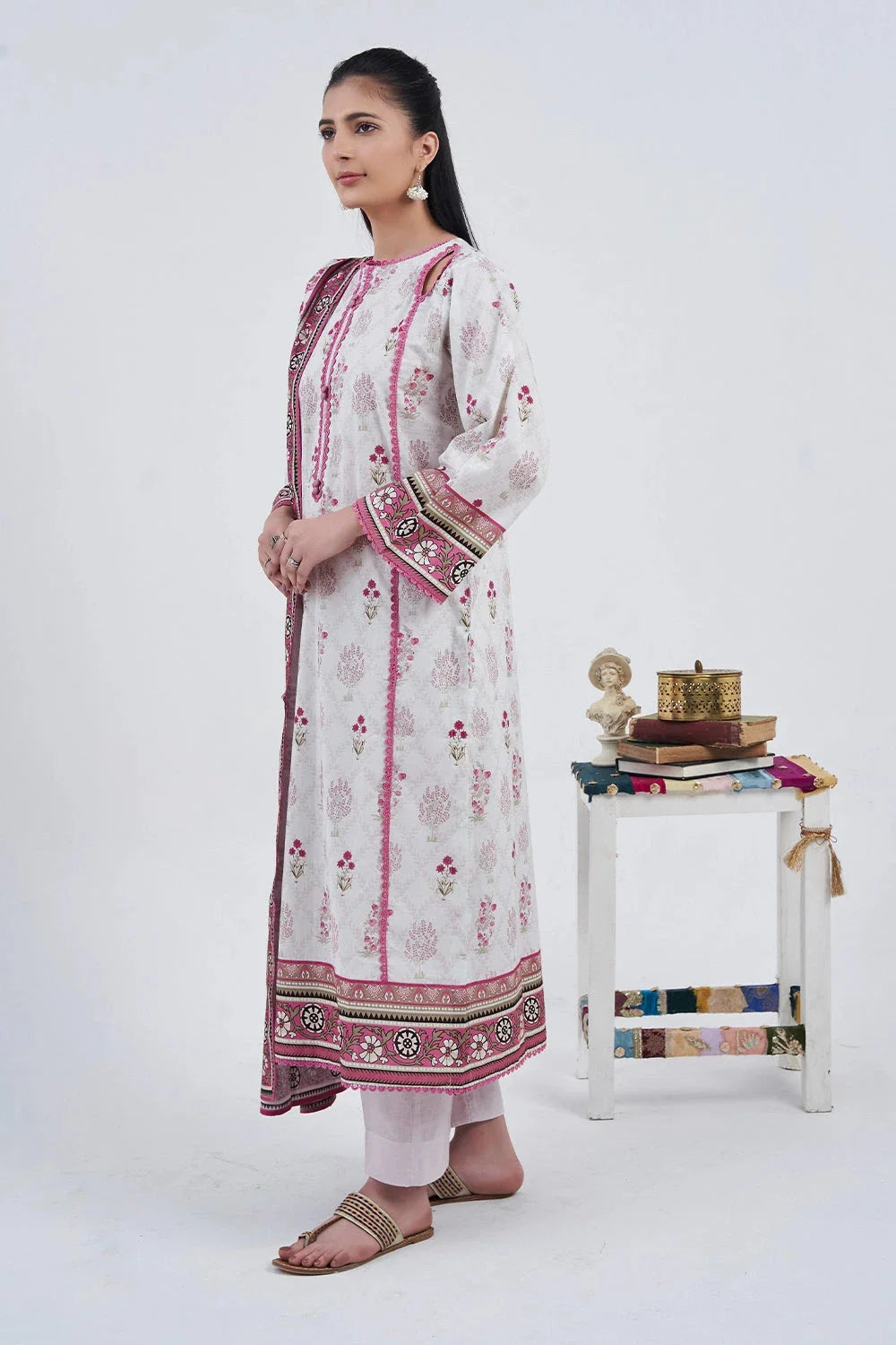3PC Printed Unstitched Lawn Suit KLA-3097 Printed KHAS STORES 