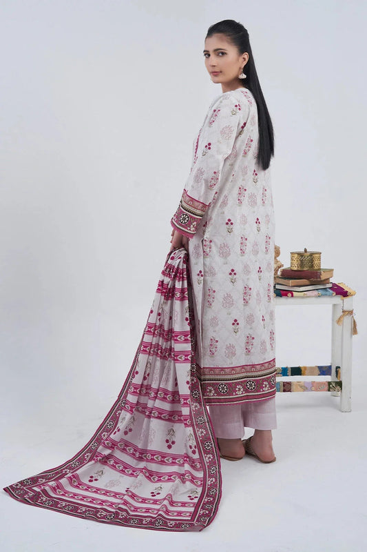 3PC Printed Unstitched Lawn Suit KLA-3097 Printed KHAS STORES 