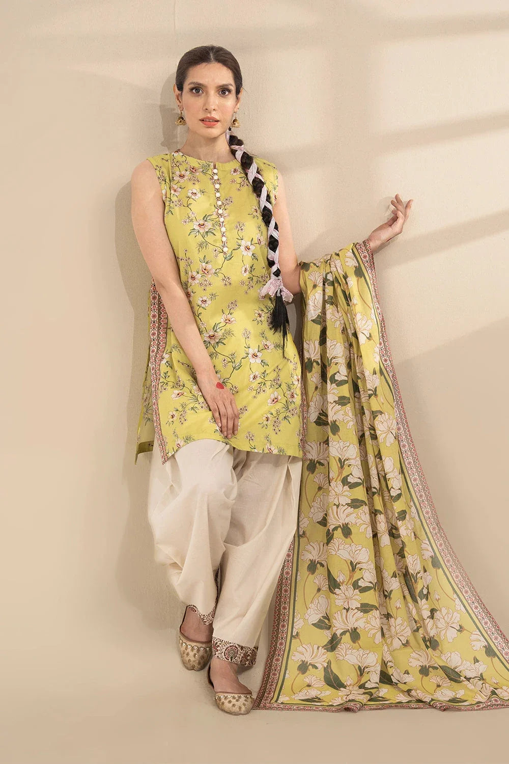 3PC Printed Unstitched Lawn Suit KLA-3271 Printed KHAS STORES 