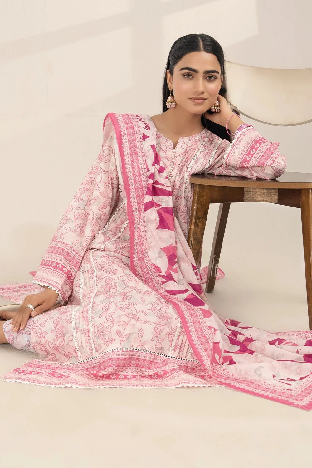 3PC Printed Unstitched Lawn Suit KLA-3277 Printed KHAS STORES 