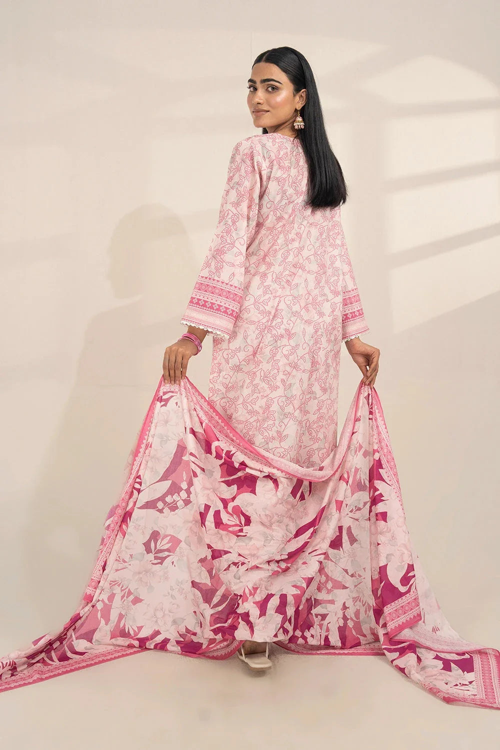 3PC Printed Unstitched Lawn Suit KLA-3277 Printed KHAS STORES 