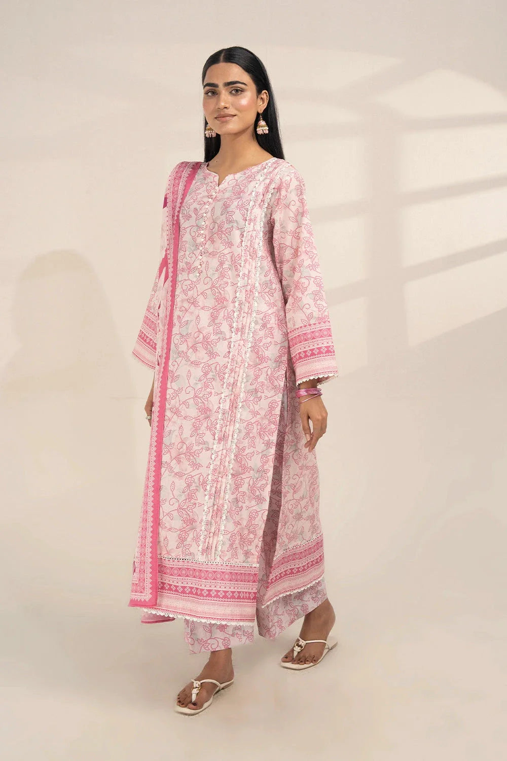 3PC Printed Unstitched Lawn Suit KLA-3277 Printed KHAS STORES 