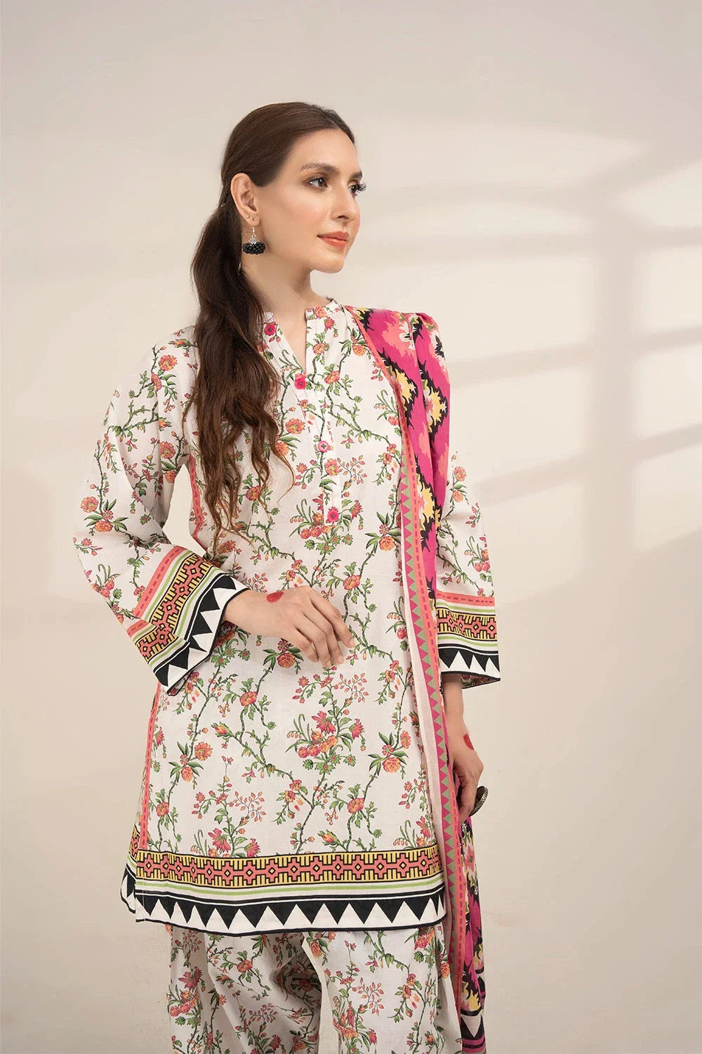 3PC Printed Unstitched Lawn Suit KLA-3285 Printed KHAS STORES 