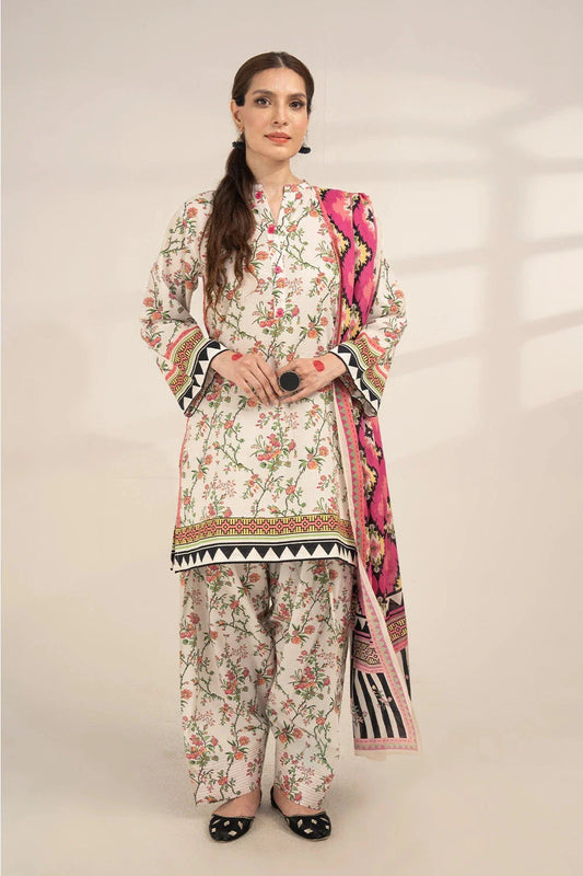 3PC Printed Unstitched Lawn Suit KLA-3285 Printed KHAS STORES 