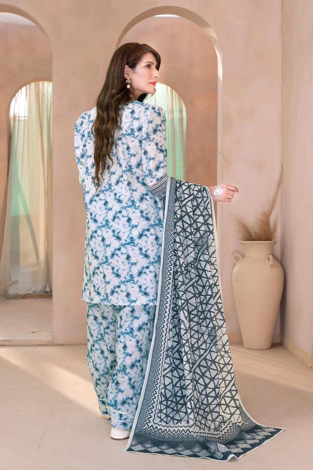 3PC Printed Unstitched Lawn Suit KLA-3287 Printed KHAS STORES 