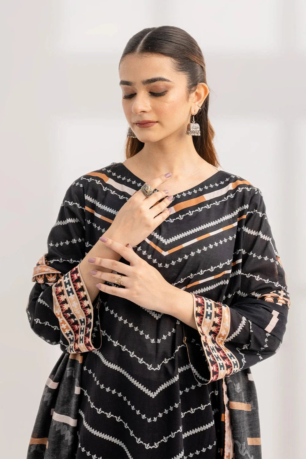 3PC Printed Unstitched Lawn Suit KLA-3288 Printed KHAS STORES 