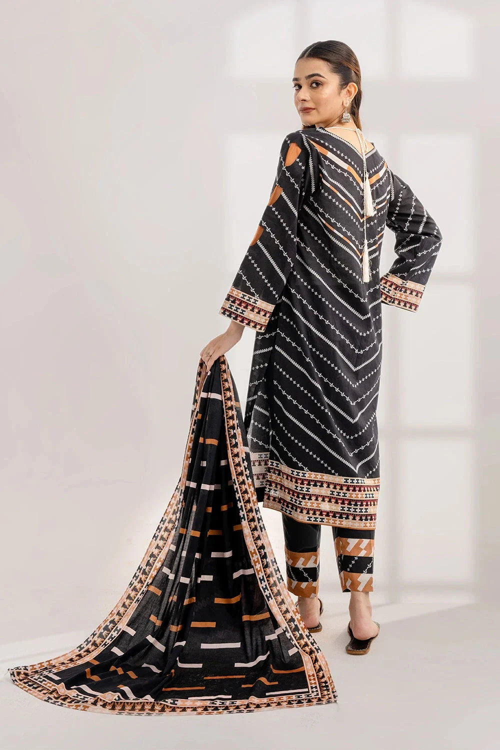 3PC Printed Unstitched Lawn Suit KLA-3288 Printed KHAS STORES 