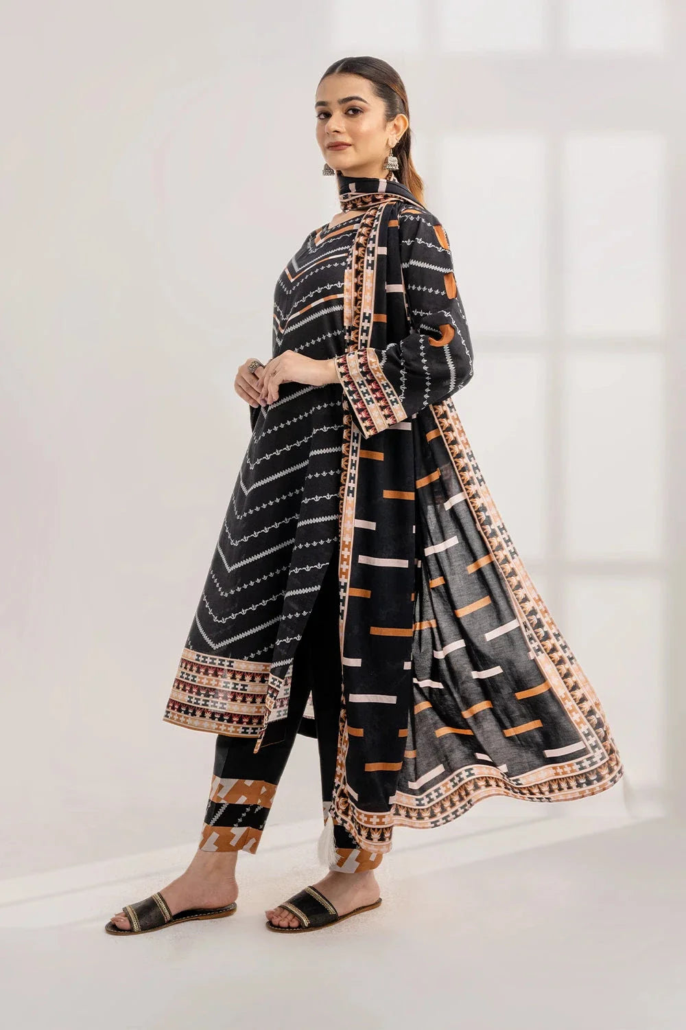 3PC Printed Unstitched Lawn Suit KLA-3288 Printed KHAS STORES 