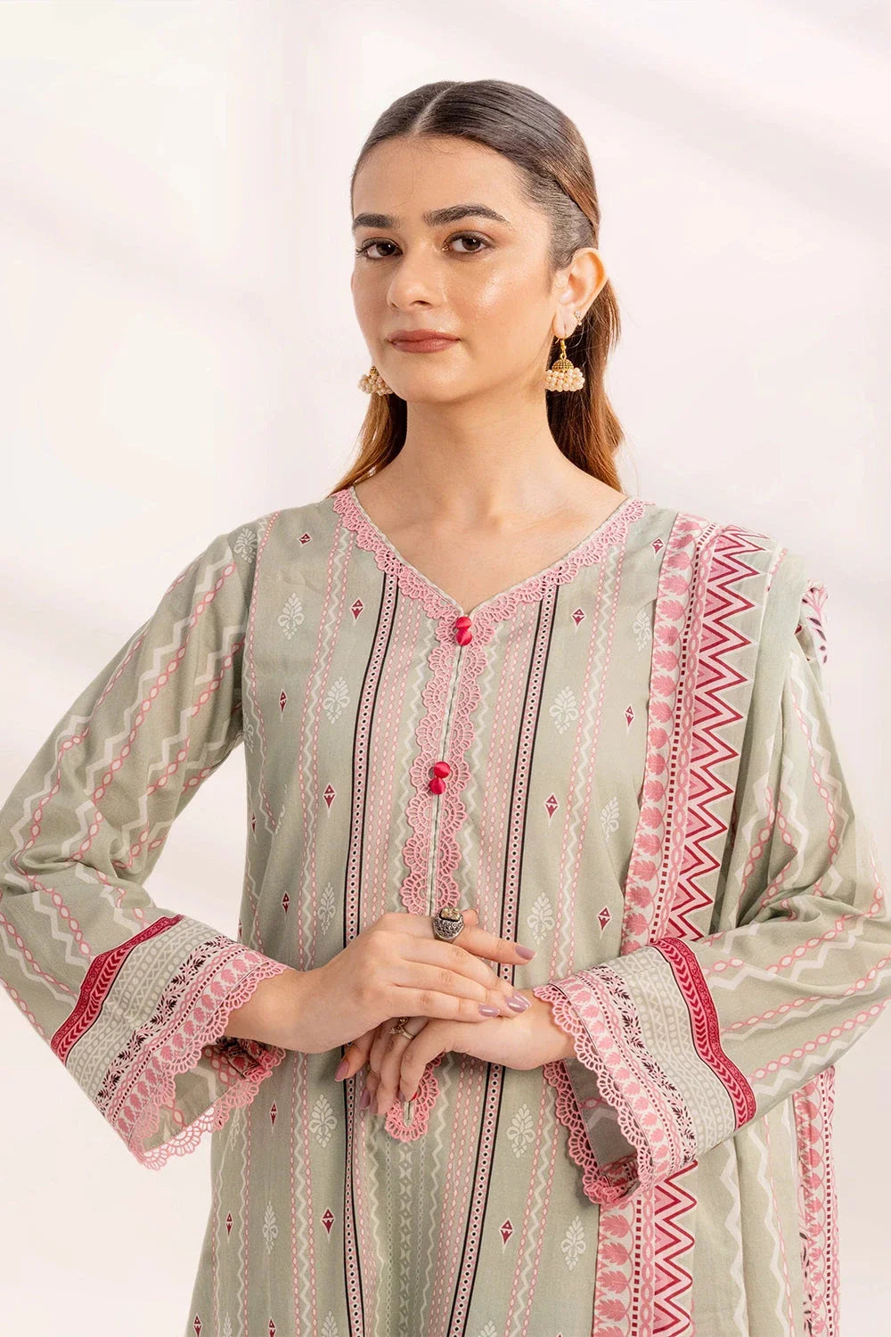 3PC Printed Unstitched Lawn Suit KLA-3290 Printed KHAS STORES 