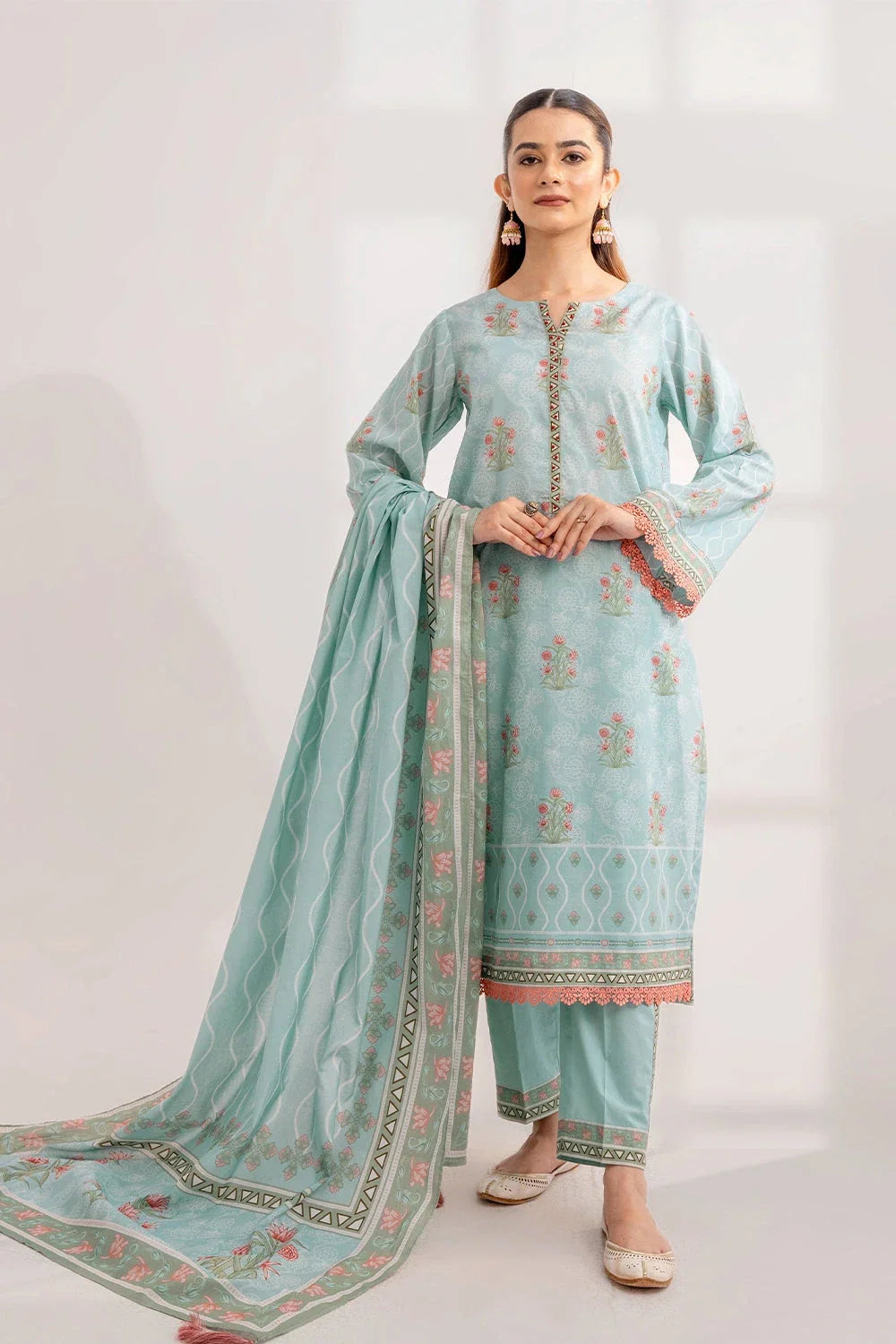 3PC Printed Unstitched Lawn Suit KLA-3292 Printed KHAS STORES 