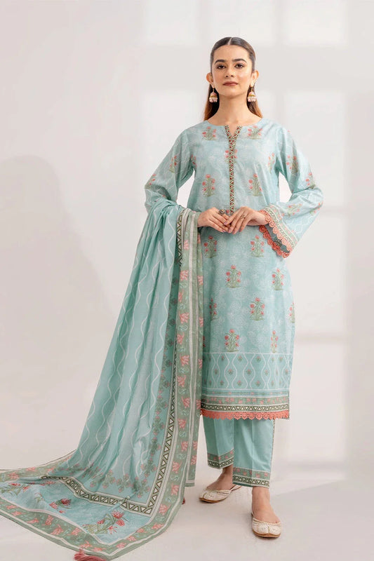 3PC Printed Unstitched Lawn Suit KLA-3292 Printed KHAS STORES 