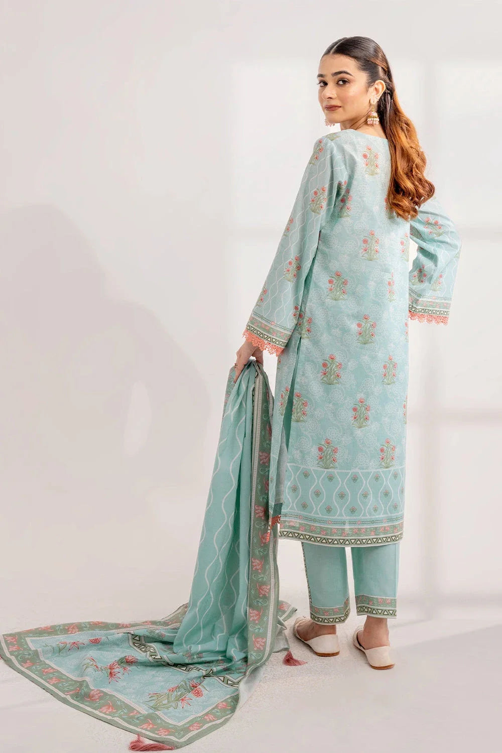 3PC Printed Unstitched Lawn Suit KLA-3292 Printed KHAS STORES 