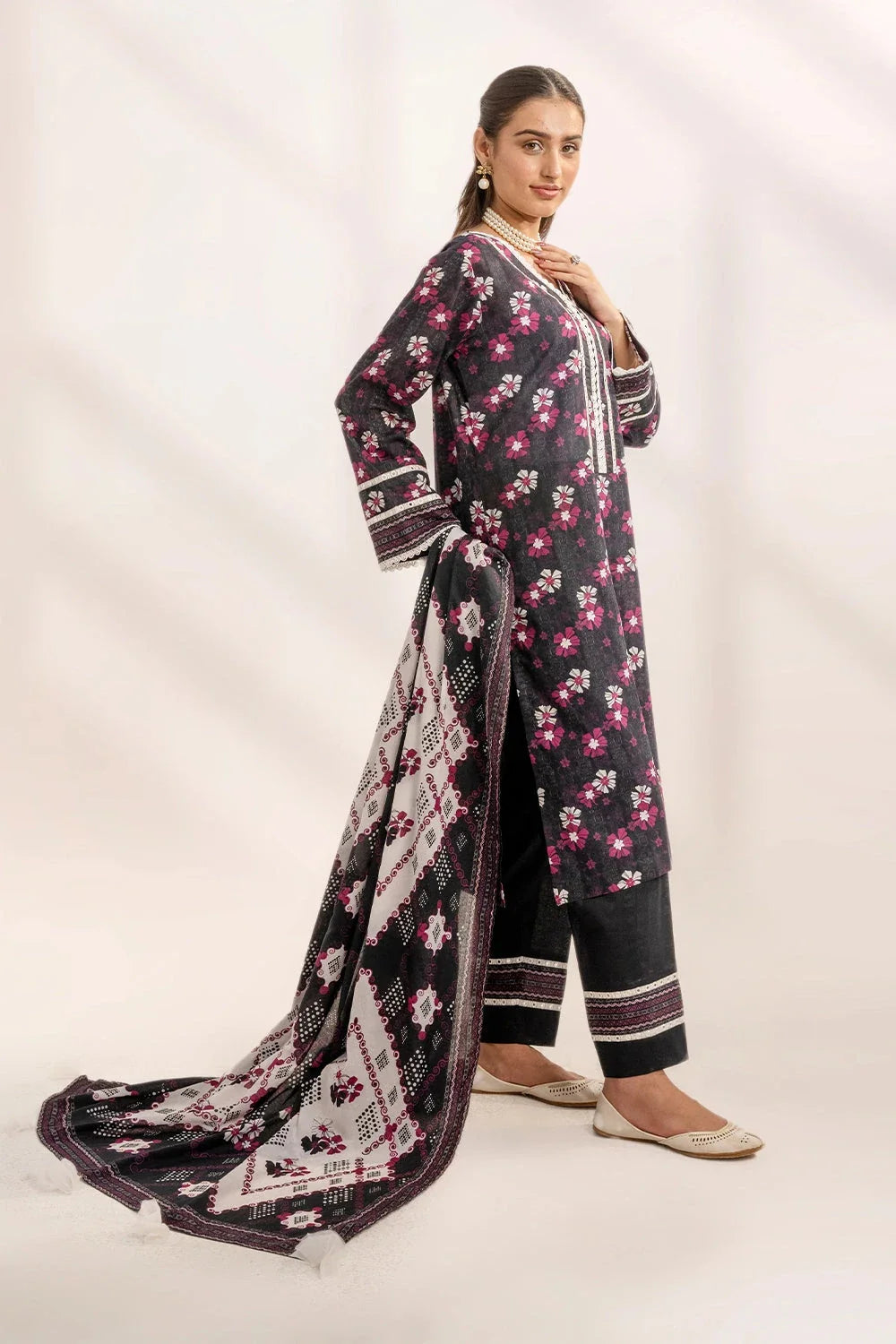 3PC Printed Unstitched Lawn Suit KLA-3294 Printed KHAS STORES 
