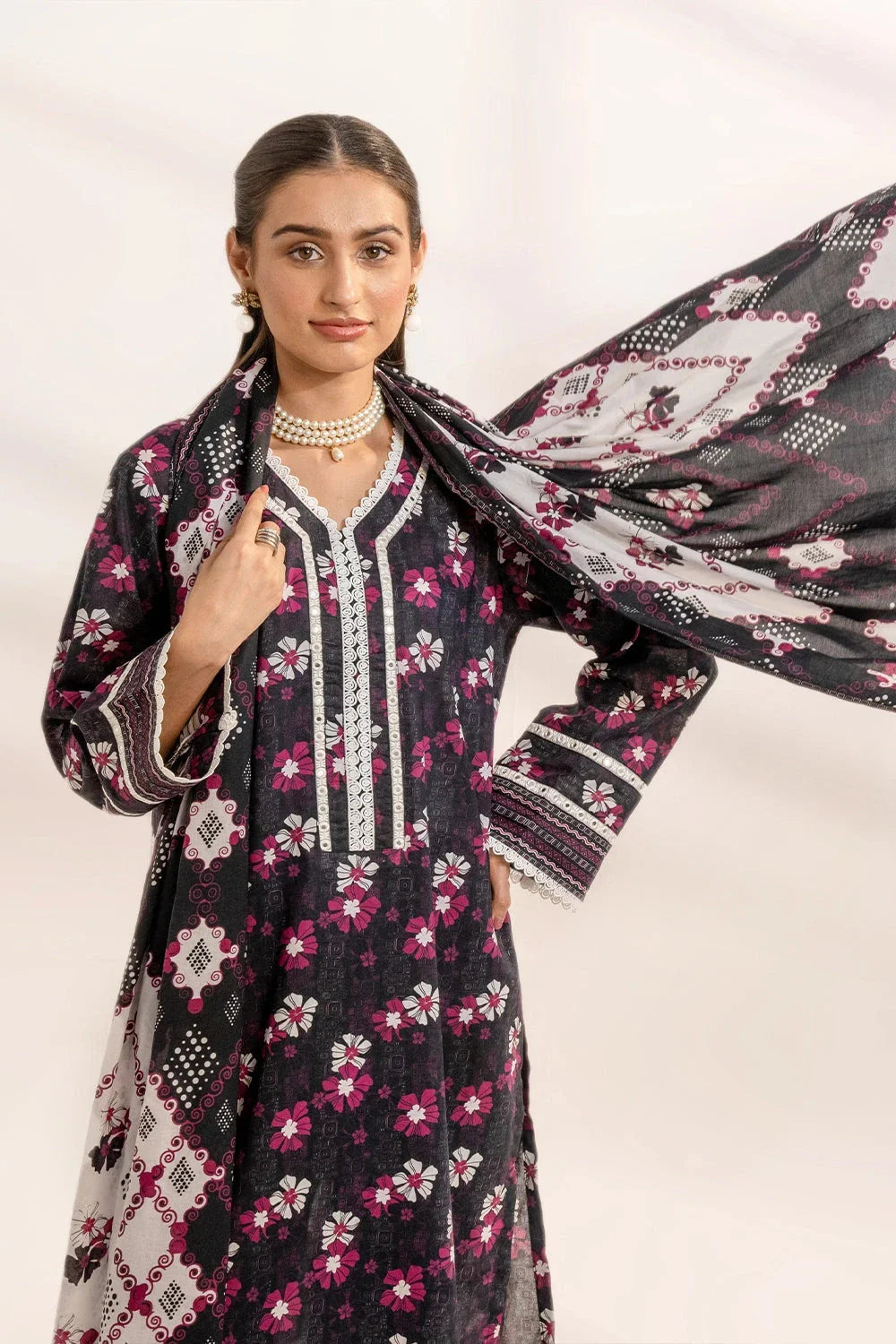 3PC Printed Unstitched Lawn Suit KLA-3294 Printed KHAS STORES 