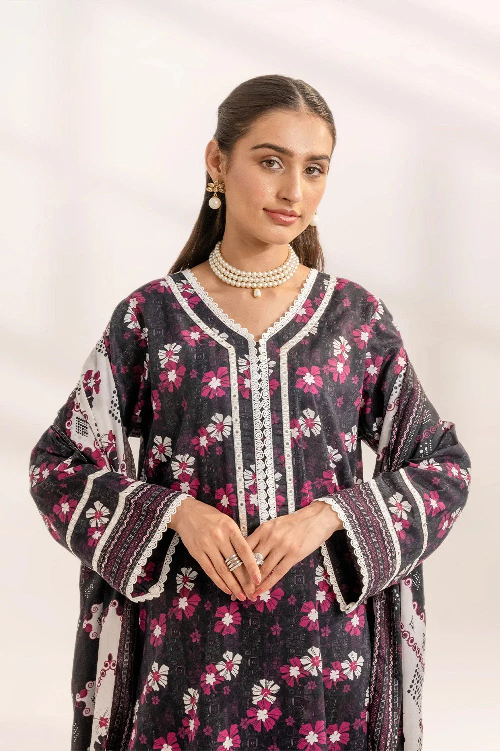 3PC Printed Unstitched Lawn Suit KLA-3294 Printed KHAS STORES 