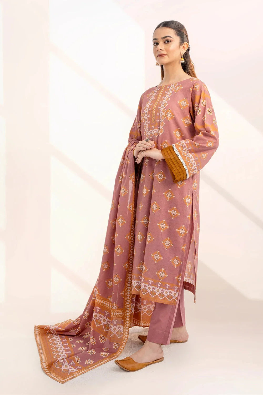3PC Printed Unstitched Lawn Suit KLA-3295 Printed KHAS STORES 