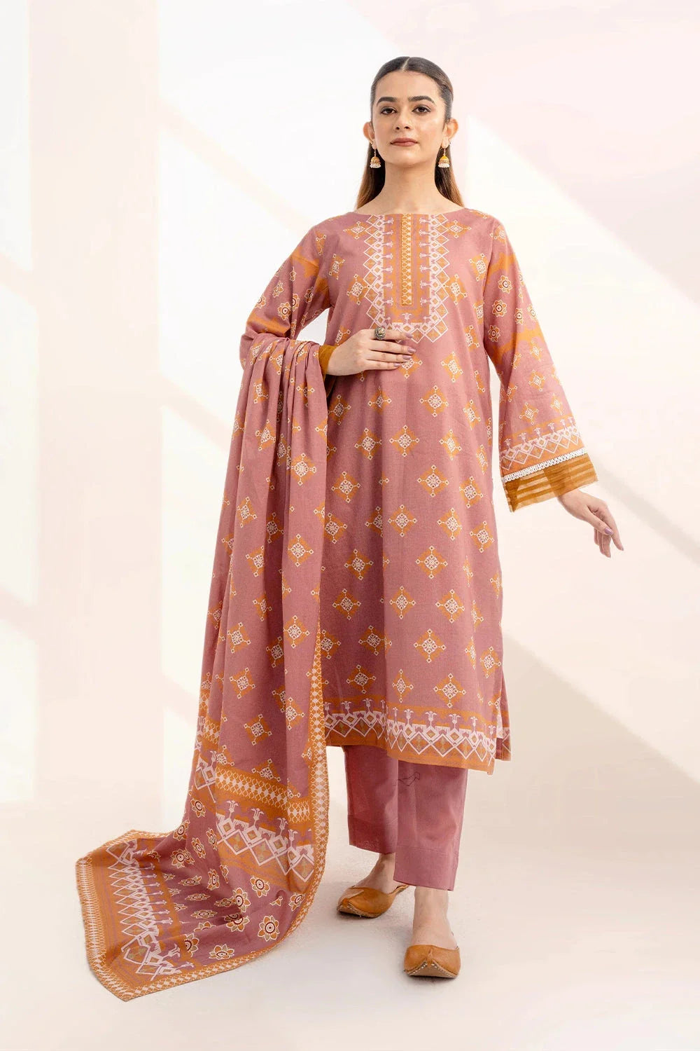 3PC Printed Unstitched Lawn Suit KLA-3295 Printed KHAS STORES 