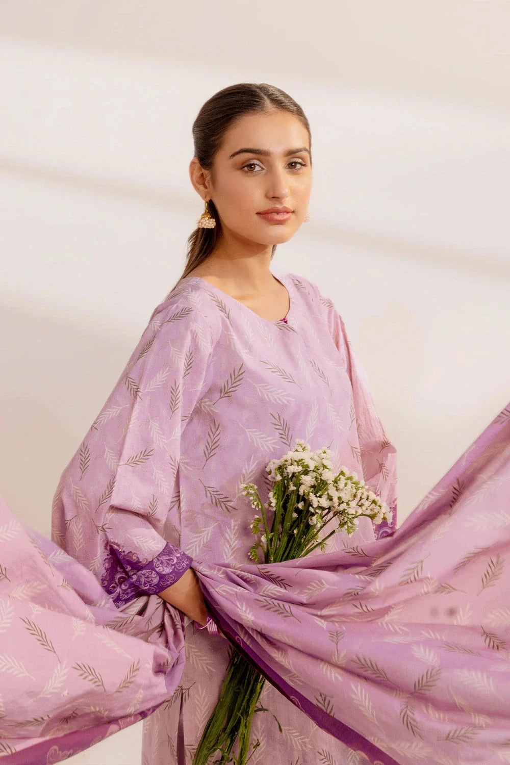 3PC Printed Unstitched Lawn Suit KLA-3299 Printed KHAS STORES 