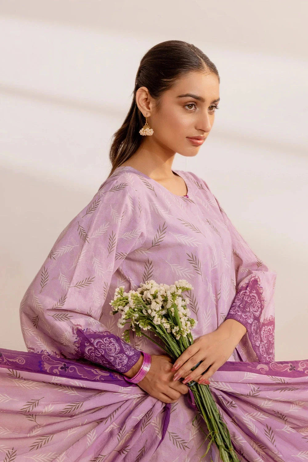 3PC Printed Unstitched Lawn Suit KLA-3299 Printed KHAS STORES 