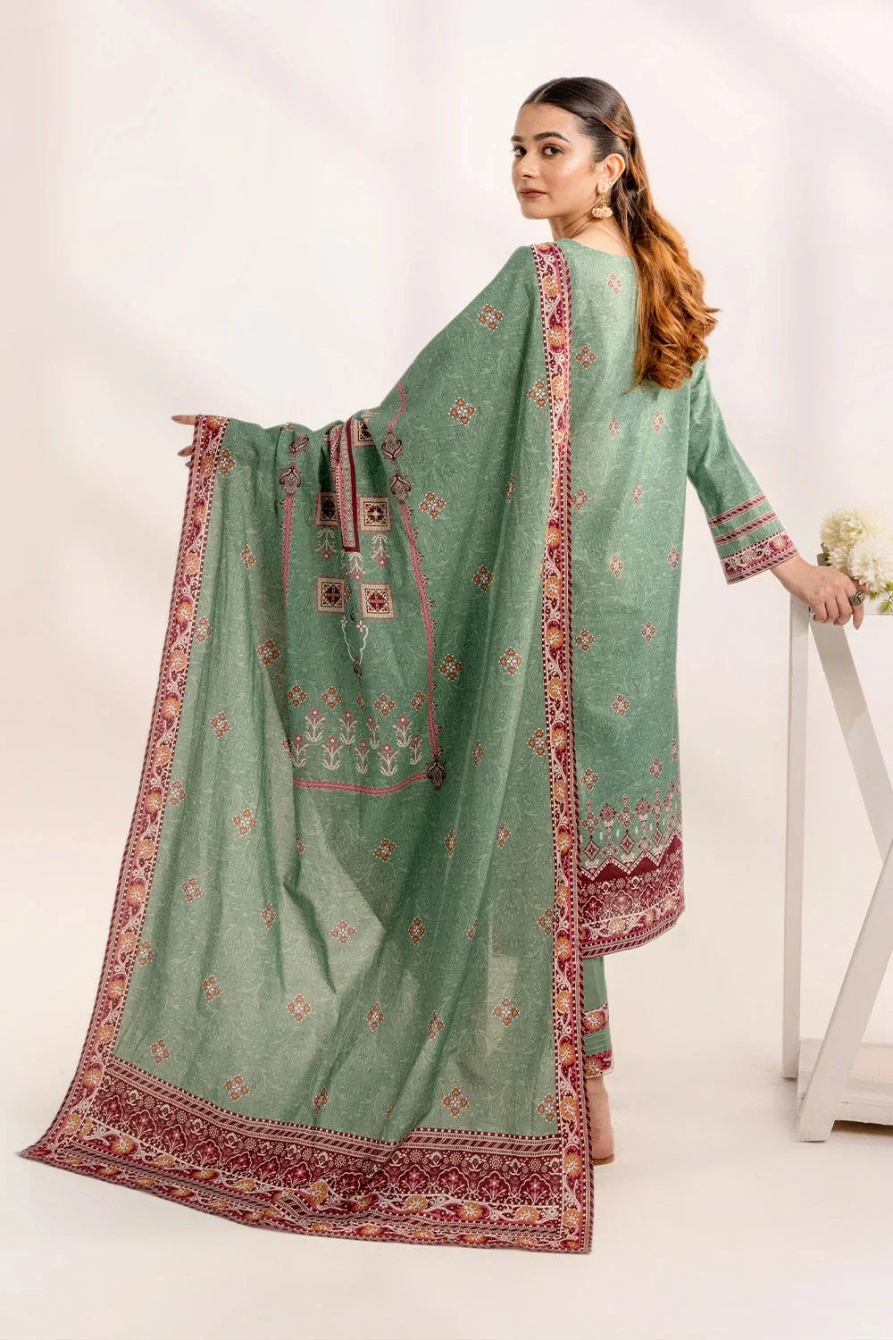 3PC Printed Unstitched Lawn Suit KLA-3301 Printed KHAS STORES 